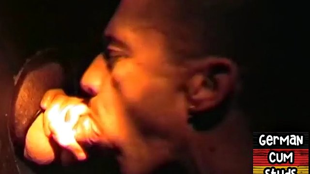 Real German Gloryhole lover sucks cock 4 closeup facial