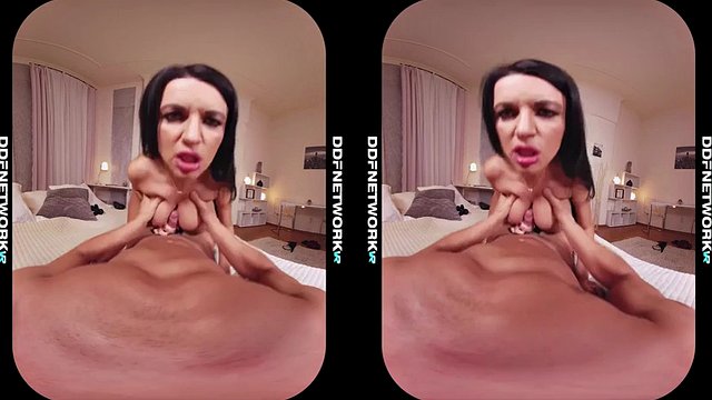 Deep throat VR glamour porn shows Ania Kinski lick your balls in 4K POV