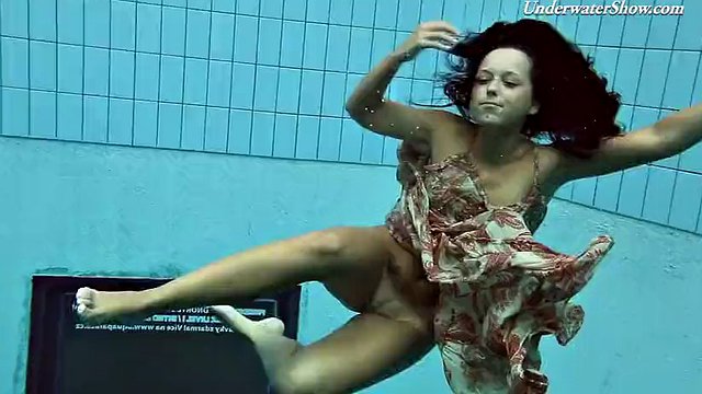 Hot brunette with big tits Krasula Fedorchuk swimming