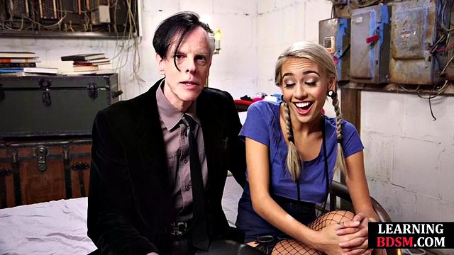 Petite BDSM babe pussyfucked by master