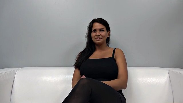 Busty Czech takes cum on tits after sex at casting