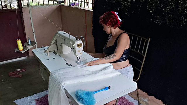 Queensofthefeet Trapped in Sewing Machine Tickled Soles