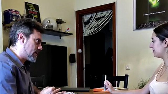 CFNM dirty talking teen jerks off and sucks cock for facial
