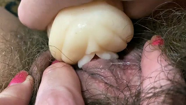 huge clit fake vagina masturbation closeup wet orgasm fetish hairy