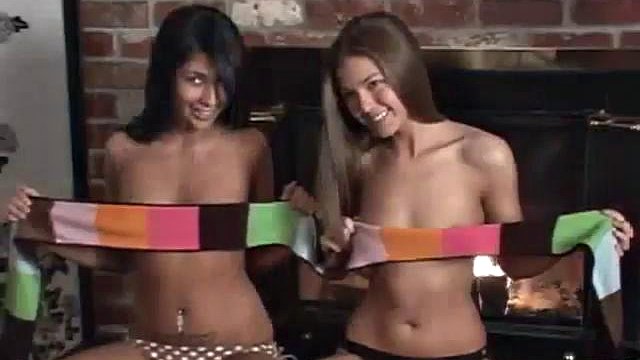 Teasing teen models strip off