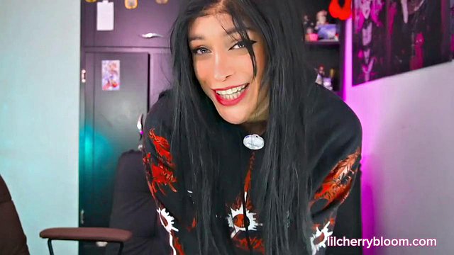 Goth Tattooed LilCherryBloom Craves Cowgirl Ride to Orgasm