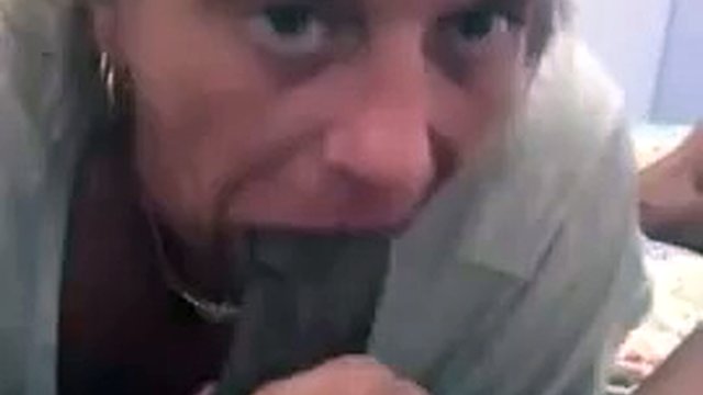 Mature sucks cum from BBC