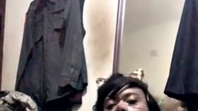 Crossdresser indo leopard sexy outfit masturbation