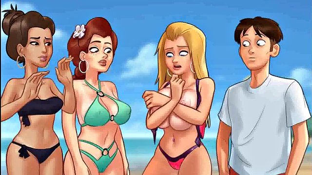 College Big Tits Contest on the Beach - Summertime Saga Ep 204