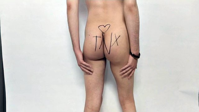Naked Iranian boy shows his ass and spanks it