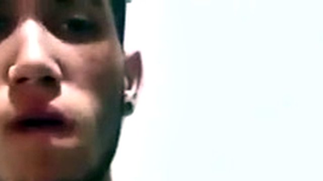 In his room, this skinny Latin boy quickly takes off his briefs and puts on a stiff one. It's all over the place, as he shows us his little ass and fucks her.