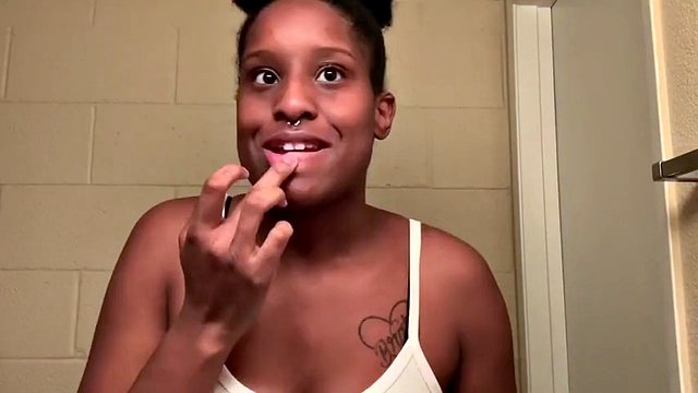 Busty black youtuber gets her nipples pierced