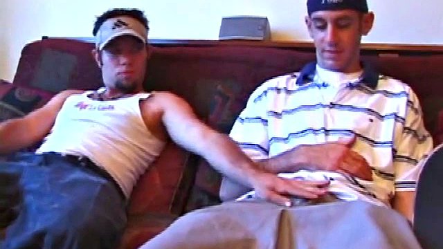 The boys are watching porn, when Apollo bends over to give Tag. Tag strokes Apollo, and it looks like this straight boy wants to give him oral, but instead he licks Apollo's cock, while wanking it.