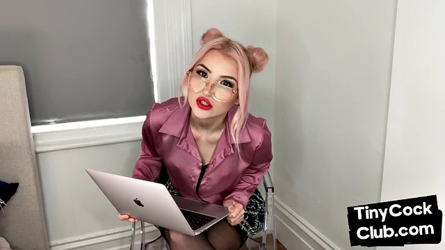 Classy Femdom teasing and laughing small cock club photos