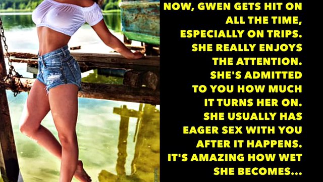 wife gwen fucks stud from high school (cuckold, captions)