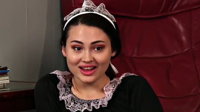 French maid cfnm dom teases body for her jerking sub