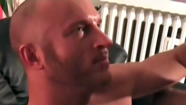 Muscle gay daddy fucked at home without a condom by jock, cum on face