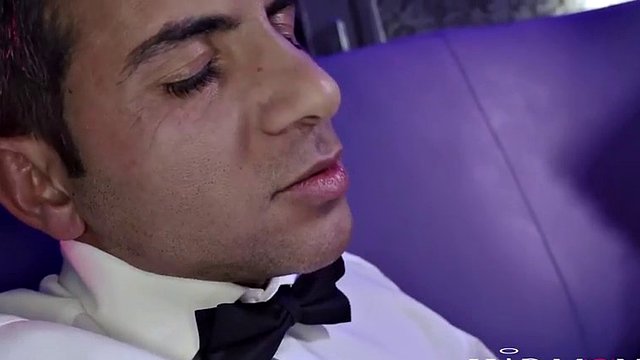 Two horny British pornstar sluts make his dick hard
