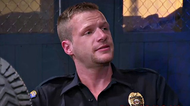 muscle hunk prison guard anal action during work
