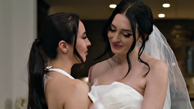 GIRLSWAY - Married Beauties Charlotte Sins & Melissa Stratton Reproduce Fantasy Wedding