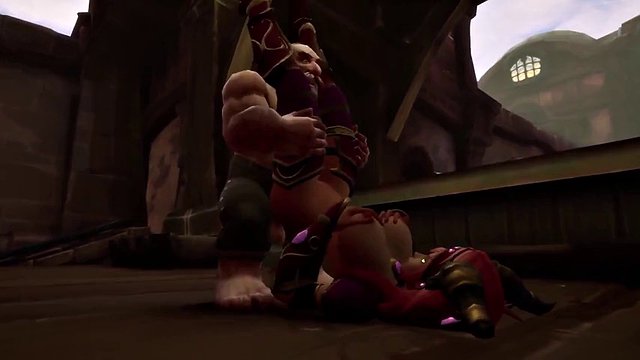 A dwarf has fun with a parody of elves from Warcraft