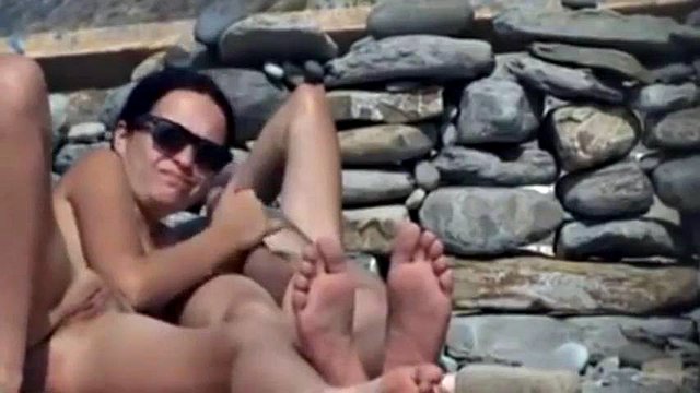 Voyeur beach sex session