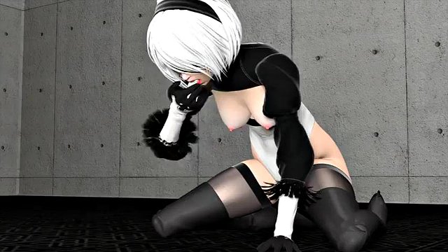 2B gets kinky: Blowjob, Missonary & Bondage Porn