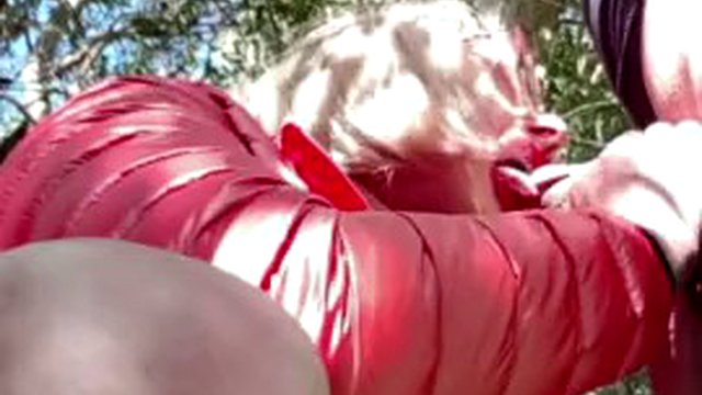 Bitch Alina dogging with strangers in the park