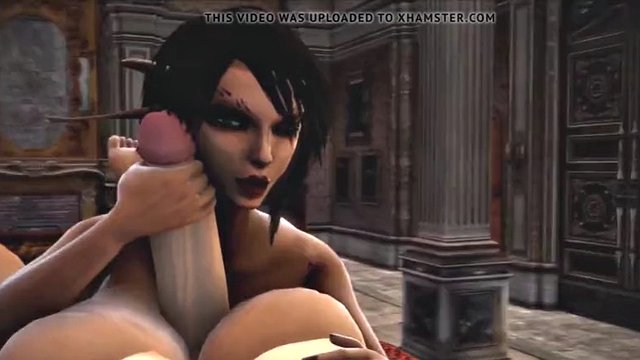 3D FUTANARI Huge boobs and titfuck shemale dick between tit