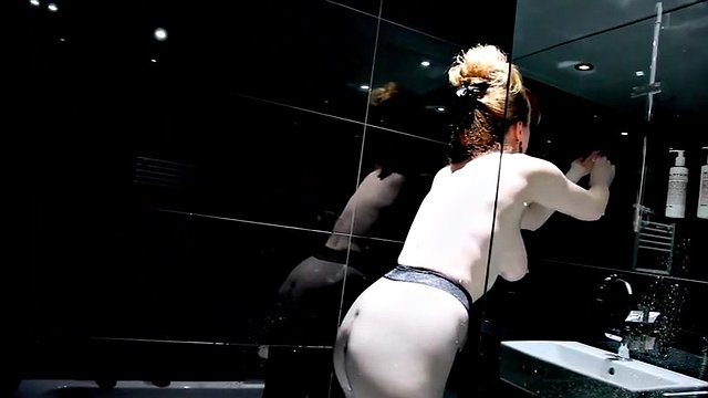 redheaded sluts showers with nylons on