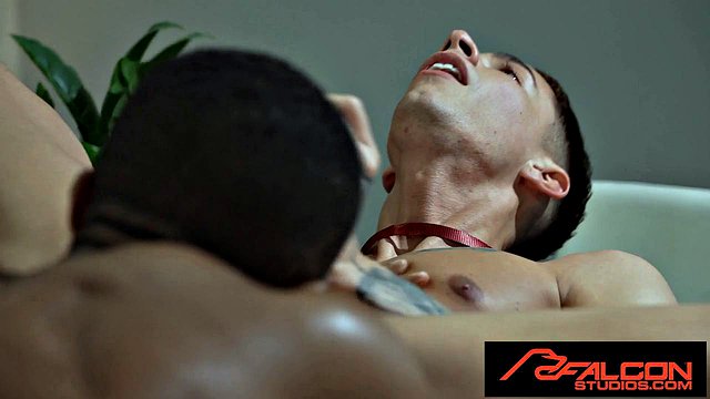 Kane Fox and Tattooed Jocks Deep-Throat Boss Sean Xavier with Face-Fuck Blowjob