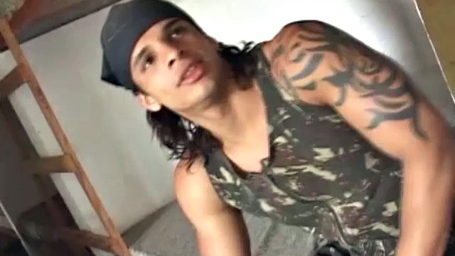 Two Hispanic soldiers end up alone in the barracks. Passion is evident and they decide to take a walk in a secluded place in the open air. They let their lust run wild and of course there are no condoms, so it's barebacking all the way!
