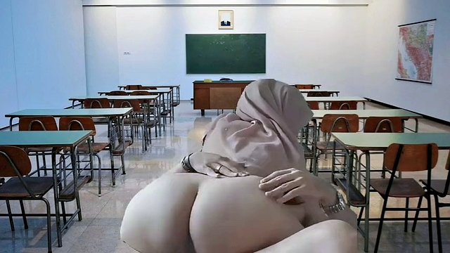 Árabe Hijab profesora universitaria sexo duro en clase