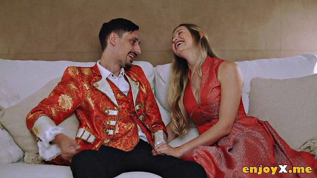 Busty Blonde Stella Cardo Sucks Cock Passionately in Sheer Stockings, Devours It with Her Steamy M