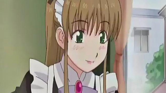 Japanese anime maid caught masturbating