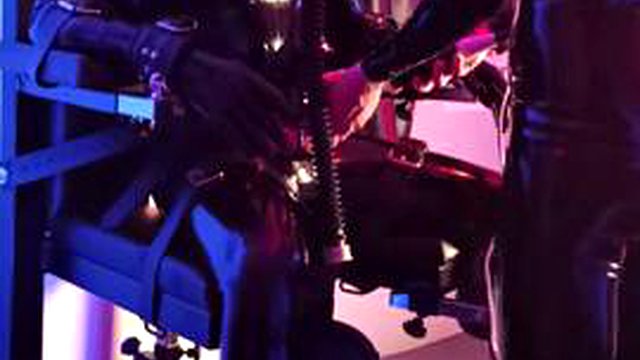 Edging, cum control, electro for the tied rubber man