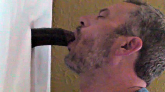 He really likes that giant glory hole pecker