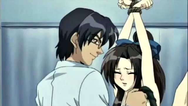 tied hentai slut gets railed