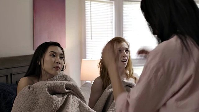 PURE TABOO Controlling MILF Reagan Foxx caught her stepdaughter Kimmy Kimm having sex with Madi Collins.