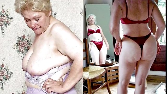 Grandma's huge tits jerk off to the beat challenge #4