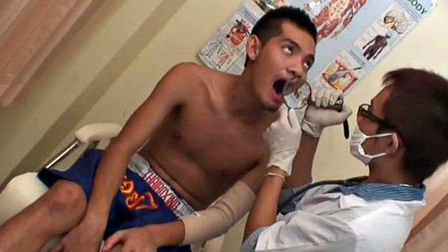 Japanese amateur twink fucked by a doctor in a naughty infirmary