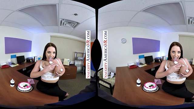 Busty TS Angela White's Birthday Anal Pounding by Cock