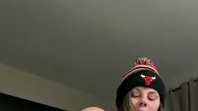 Snow Thicc has an orgasm riding a dildo while her boobs are full of milk