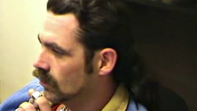 Smoking gay guy with mustaches jerks his schlong off