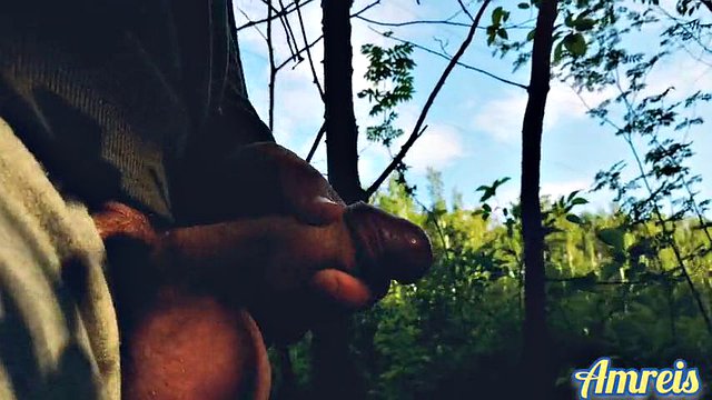 Need a place to cum! Part 8. Walk, piss, jerk off, orgasm and cum in the big forest