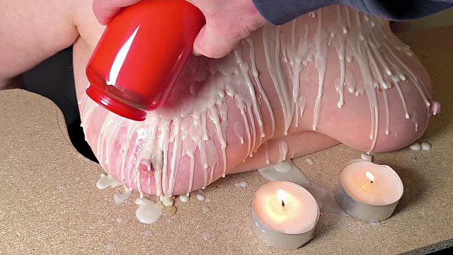 Bouncy Tits Action's Big Tits Candle Wax Humiliation Spanking