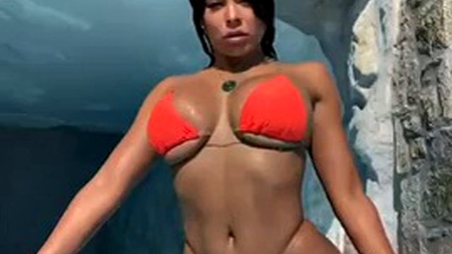 Luna ST. dancing in a bikini
