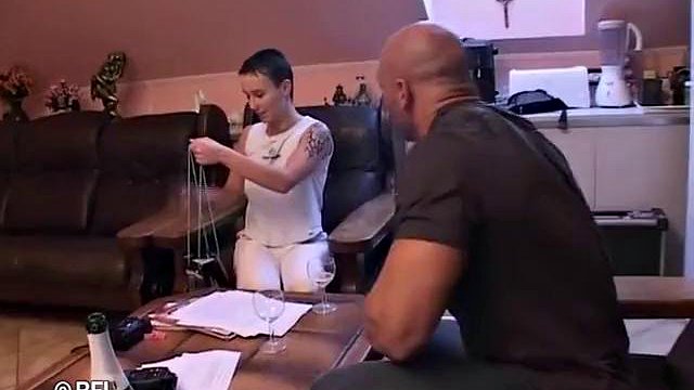 Dominant Big Cock Dude Punishing This Short-haired Tattooed Chick for Not Being Enough Obedient