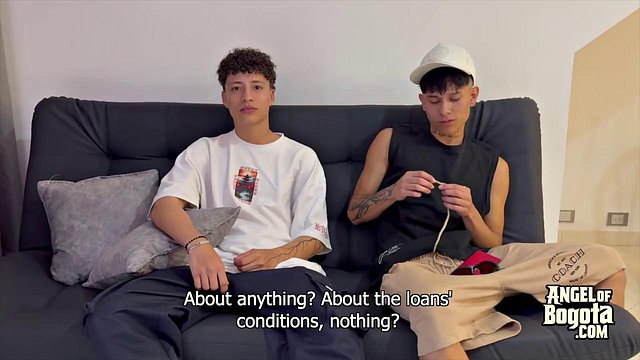 Latina Twink's Bareback Anal Threesome as Barber's Friend