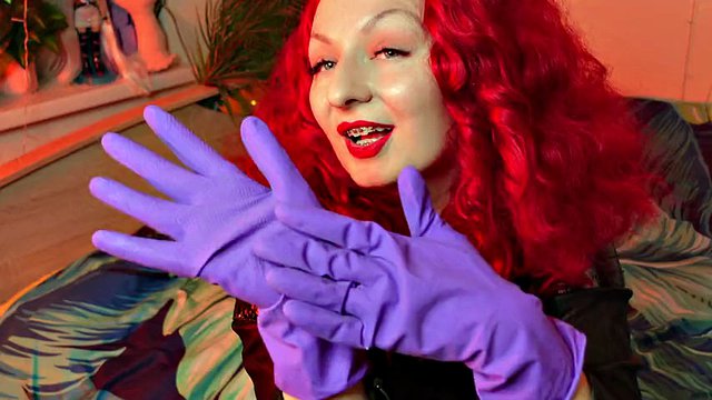 ASMR rubber kitchen gloves fetish sounds